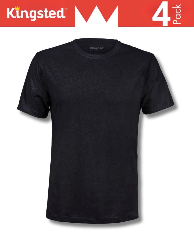 Kingsted Men's T-Shirts Pack - Royally Comfortable - Super Soft Cotton Blend - Short Sleeve Tagless Crewneck - Plain Colored Classic Tees (Everyday Pack, Large) - Image 5